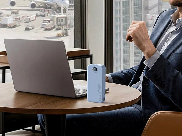 Power Bank with Built-in AC Plug & Dual Cables, PD20W Fast Charging Type-C