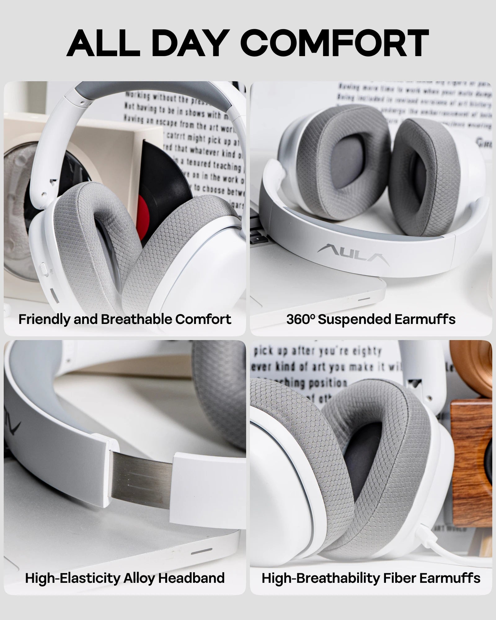 Wireless Gaming Headphone 7.1 Surround Sound with Noise Canceling Mic