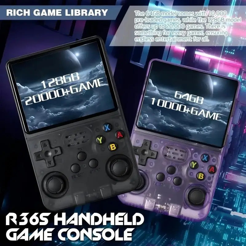 R36S Retro Handheld Video Game Console 3.5" IPS Screen Portable Pocket Player 64GB 10000+128G 20000+ Games best Boy gifts ，OTG supports multiple emulators