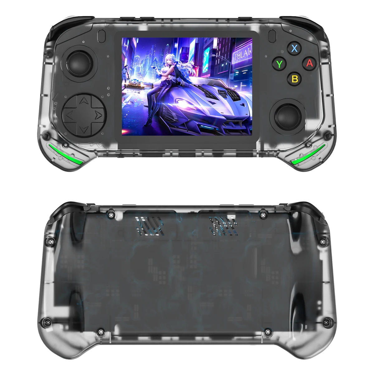 RX6H Retro Handheld Video Game Console 3.5-inch IPS Screen Linux System Portable Pocket Video Game Player 64GB Games GBA PS1