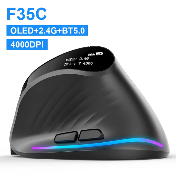 Lefon 2.4G Ergonomic Wireless Mouse Rechargeable Vertical Mouse Gaming Mice for PC Laptop MacOS Office F35C/F35B/F35 Model 버티컬 마