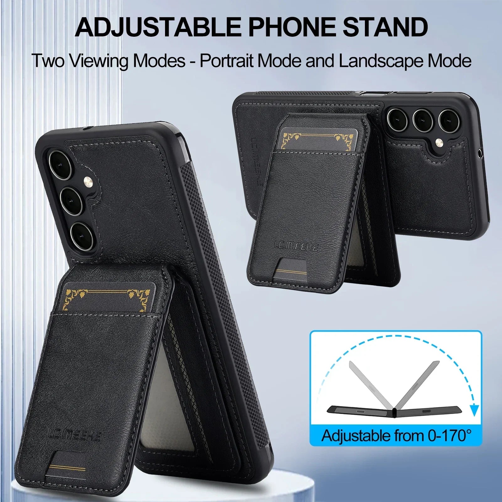 Detachable Leather Case For Samsung Galaxy Card Wallet Phone Bag