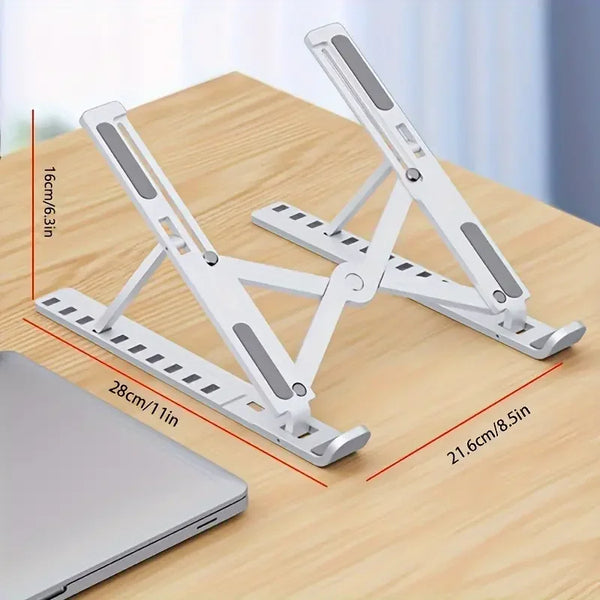 White Adjustable Laptop Stand  Desktop Holder Foldable Portable Bracket
