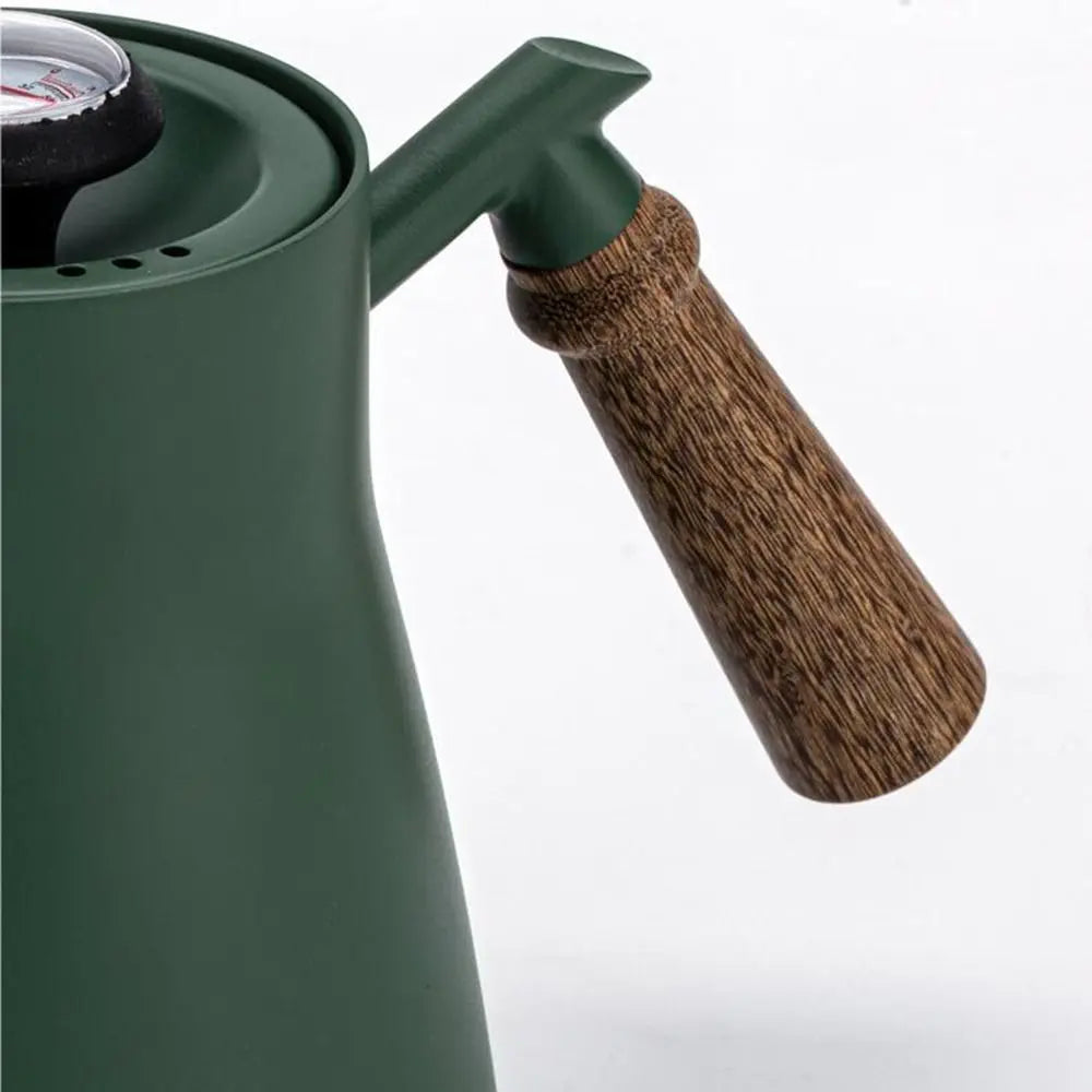 Stainless Steel Goose Neck Coffee Pot Drip Port Wooden Handle Long Narrow Drip Carafe Anti-scald Scale Hand Brewing Kettle