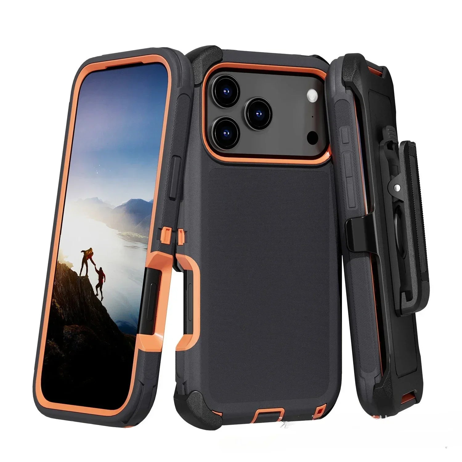 Rugged Shockproof Case with Belt Clip 2-Tone Design Heavy Duty Protection