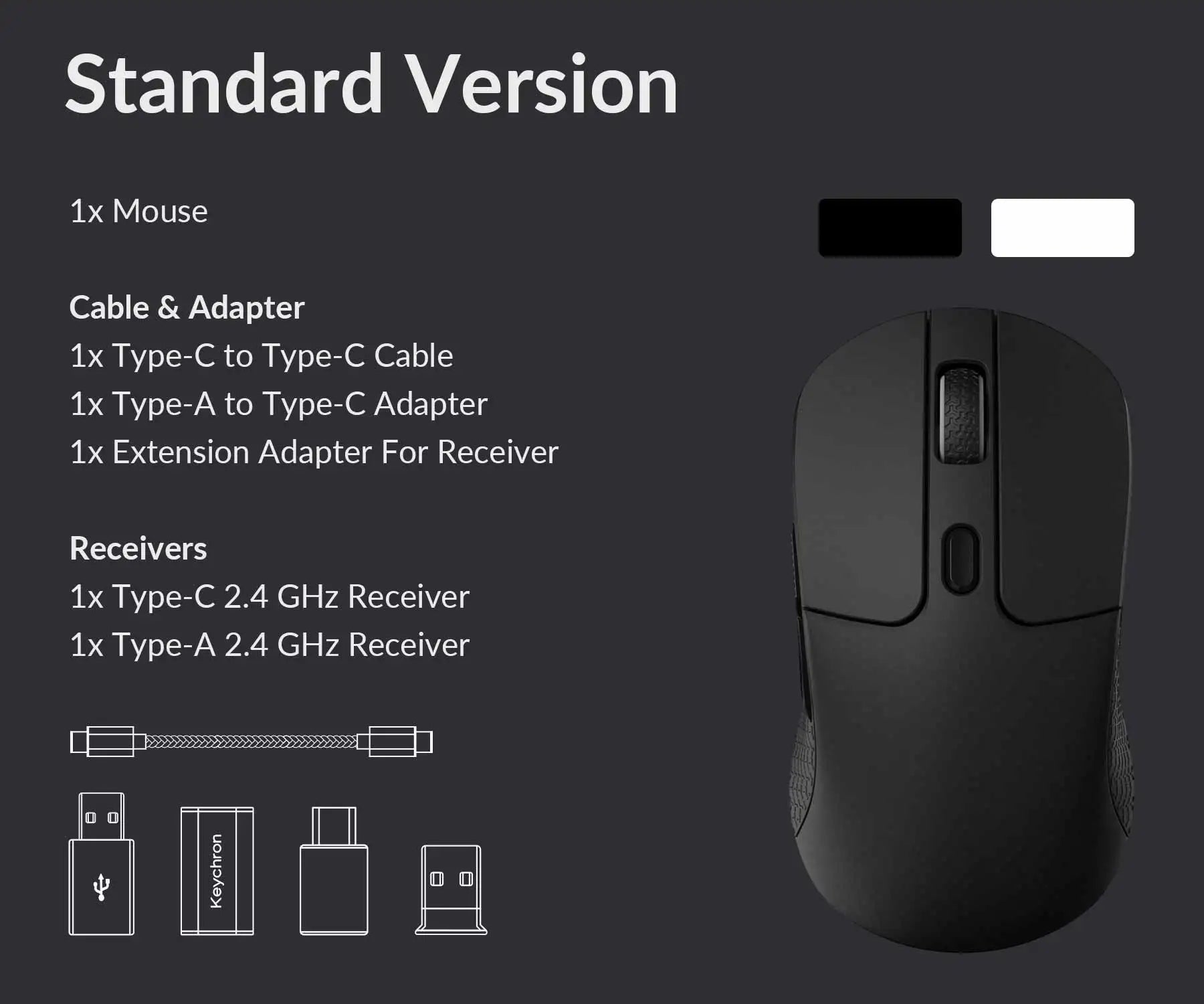 Keychron M3 2.4GHz & Bluetooth Wireless Optical Mouse Type-C Wired Mice