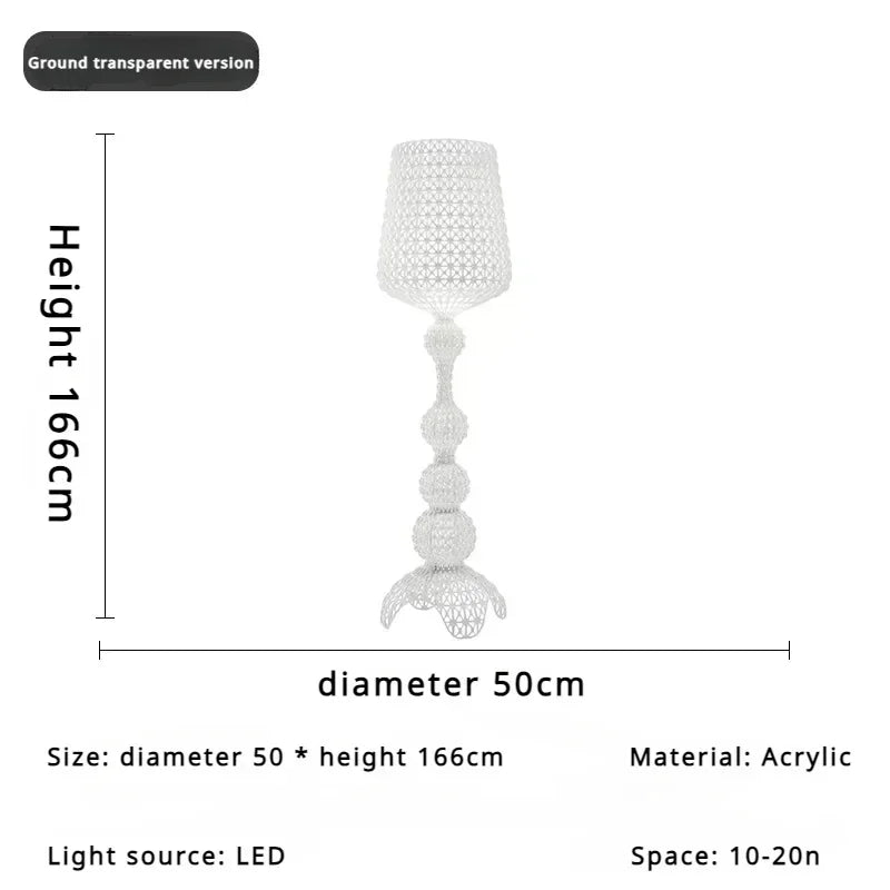 Italian Designer Hollow Goblet Acrylic Floor Lamp for Exhibition Hall Living Room