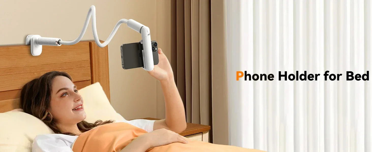 Eary Gooseneck Phone Holder for Bed Cell Phone Mount Clamp Clip Flexible Device