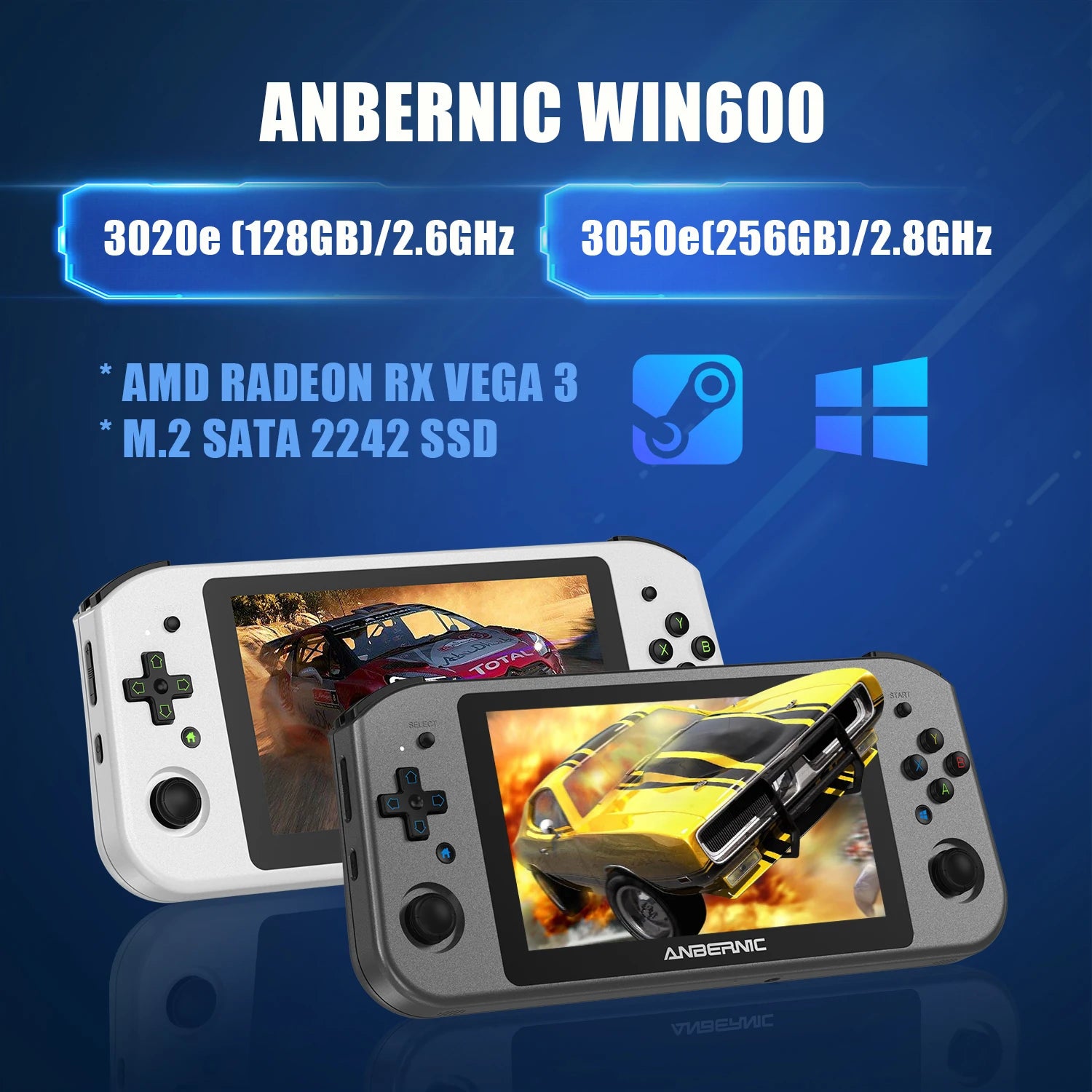 ANBERNIC Win600 PC Games Handheld AMD 3020e/3050e 5.94 Inch IPS Screen Office Video Game Console Windows 10 WiFi5  Pocket Laptop