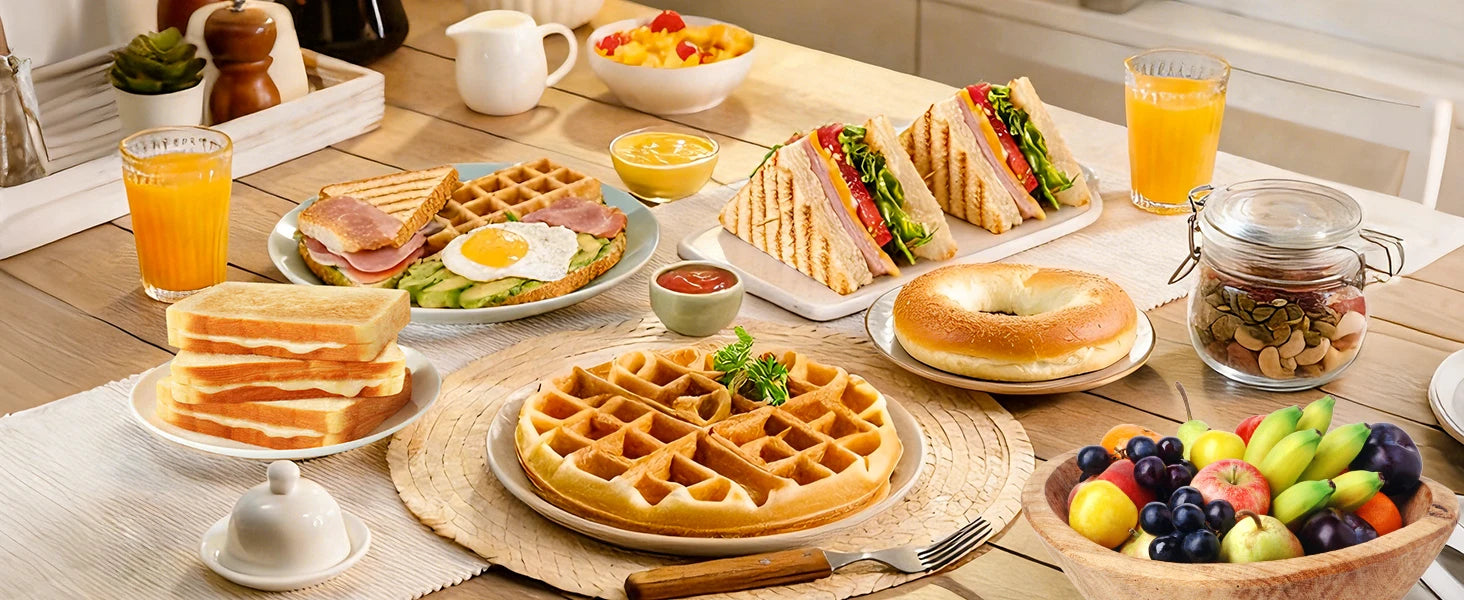 TomaChef  compact electric toaster 700W, with 7 heating Settings and a detachable breadcrumb tray, is perfect for toasting bread, bagels and waffles