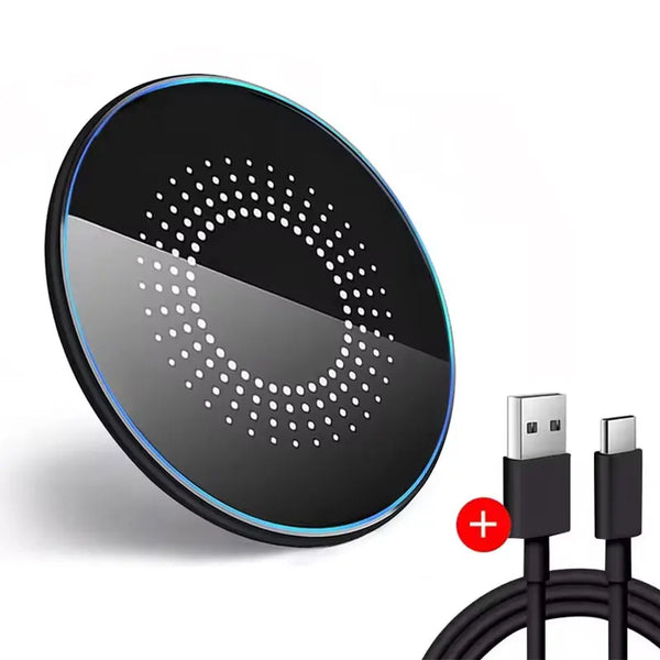 Desktop Wireless Charger LED Light Pad For iPhone 17 16 15 14 13 12 Pro Max Airpods Pro Fast Charging Station For Samsung Xiaomi