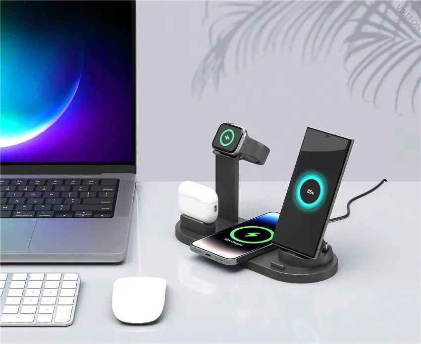 7 in 1 Wireless Charger Stand Pad For iPhone 17-12 Pro Max Apple Watch Airpods Pro iWatch 8 7 Fast Charging Dock Station