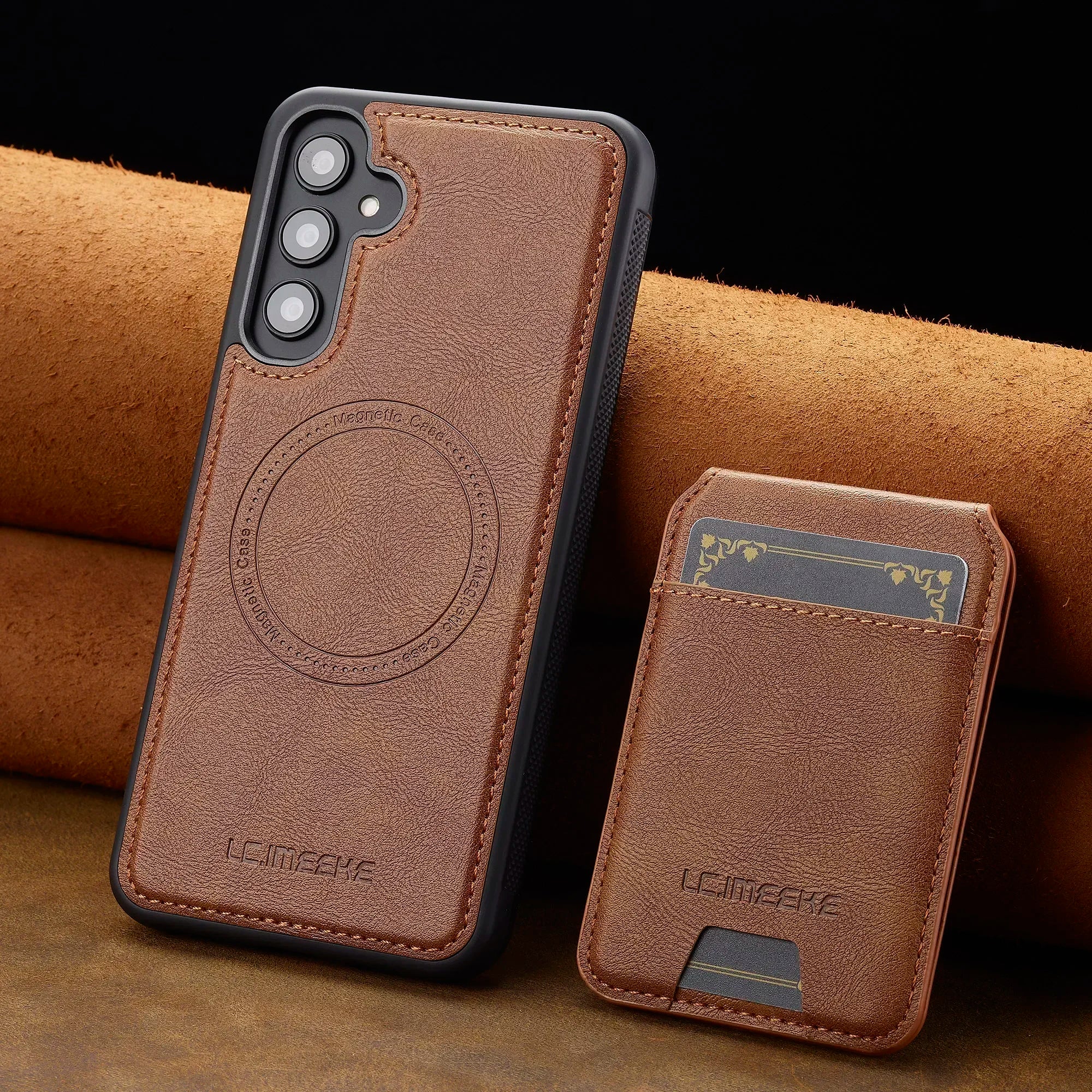 Detachable Leather Case For Samsung Galaxy Card Wallet Phone Bag