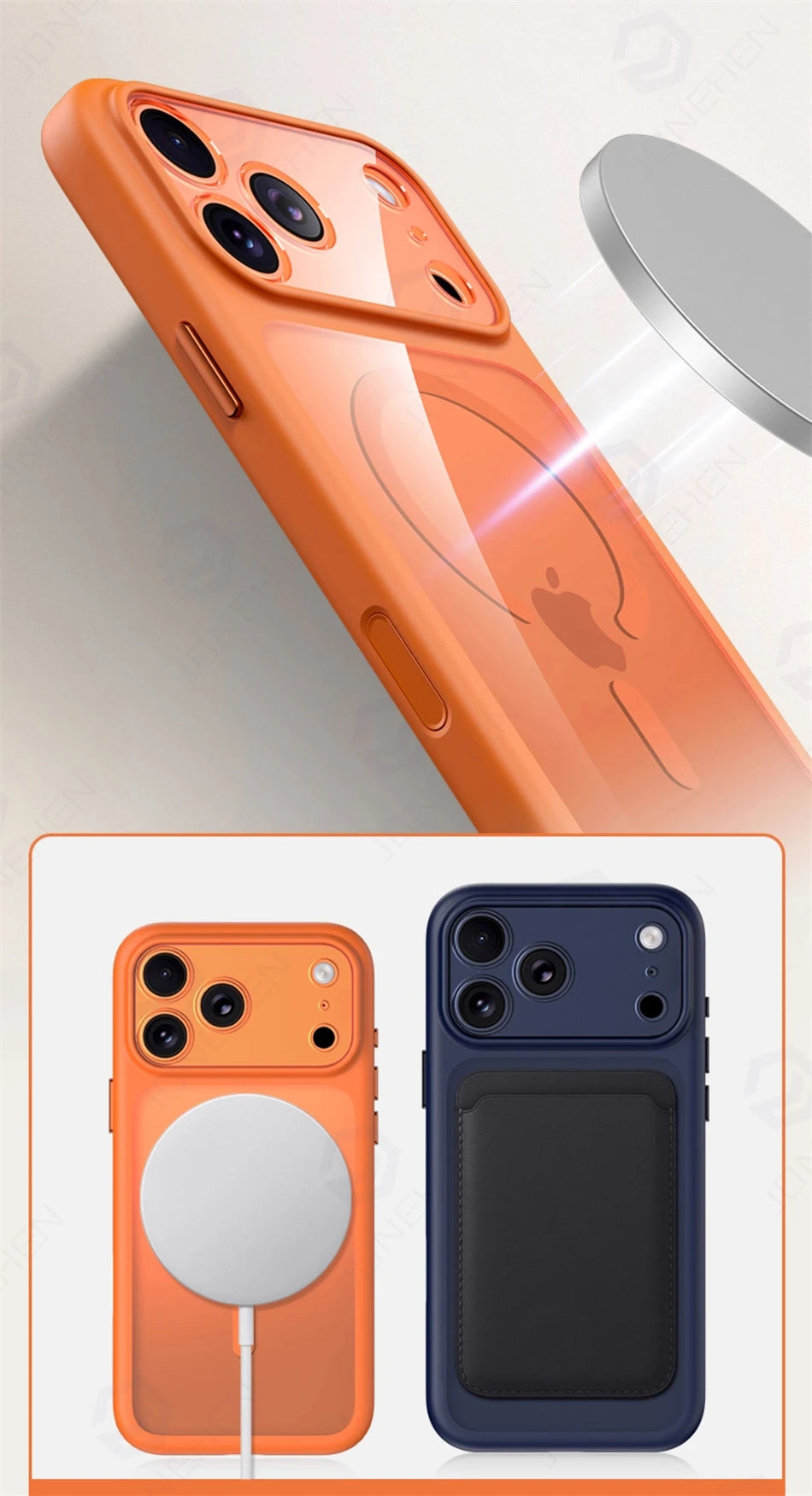 Magnetic Business Simplicity Shockproof Orange Bumper Camera Button Case