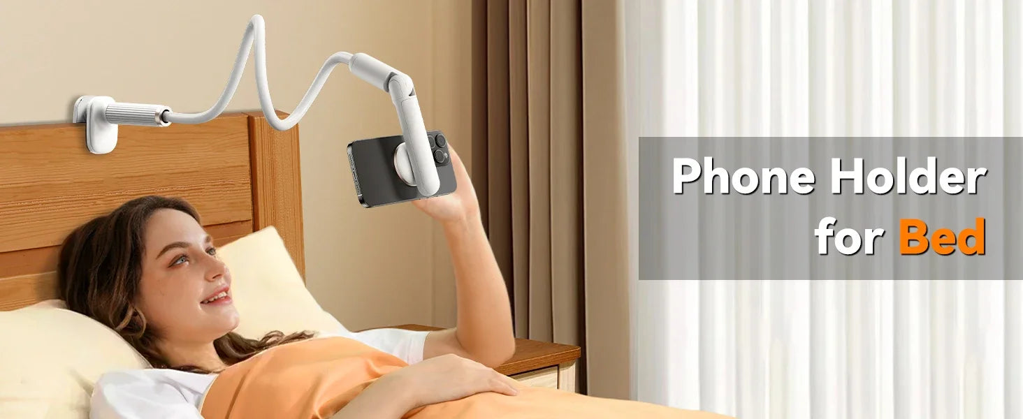 Eary Gooseneck Phone Holder for Bed Cell Phone Mount Clamp Clip Flexible Device
