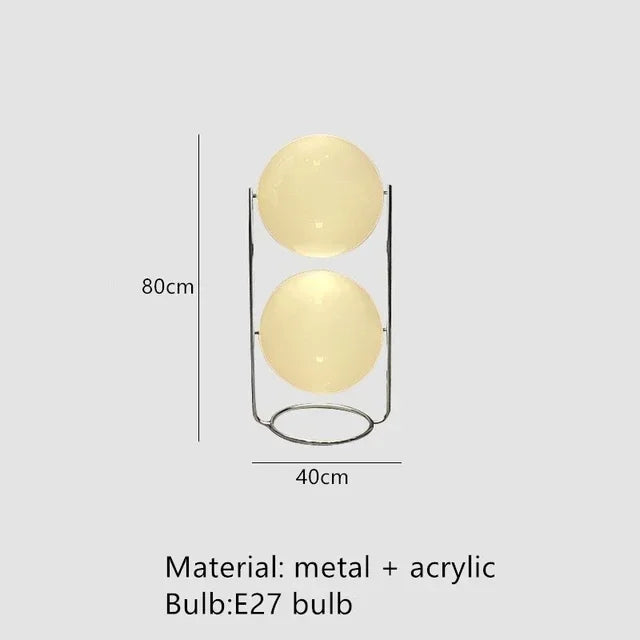 Garrault  Delord Floor Lamp Chrome Metal White Acrylic Ball Floor Light Living Room