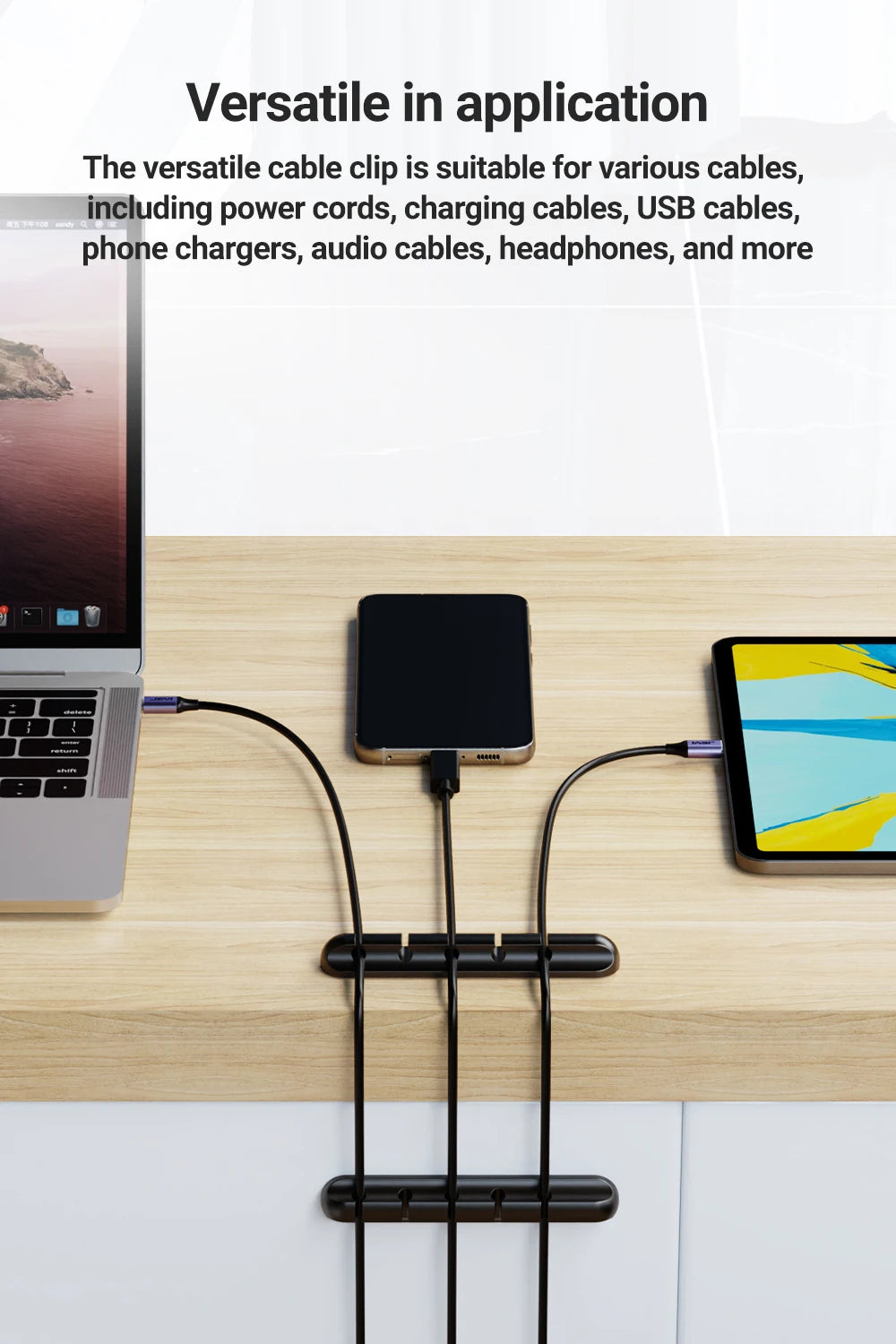 Adhesive Cable Holder Clips Cord Management Wire Power Cord Mouse
