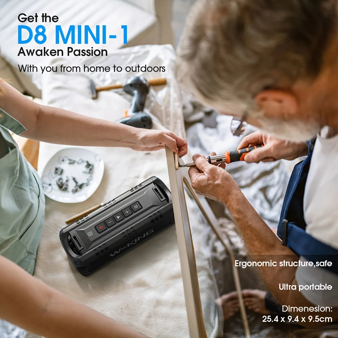 W-KING D8mini-1 Bluetooth Speaker, 30W Portable Wireless Loud Speakers