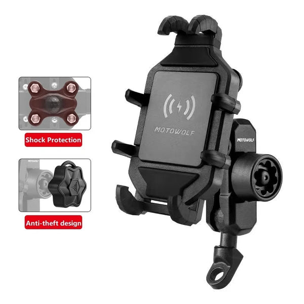 Motorcycle Wireless Charging Phone Holder Cradle 3.0 Quick Charger GPS Moto