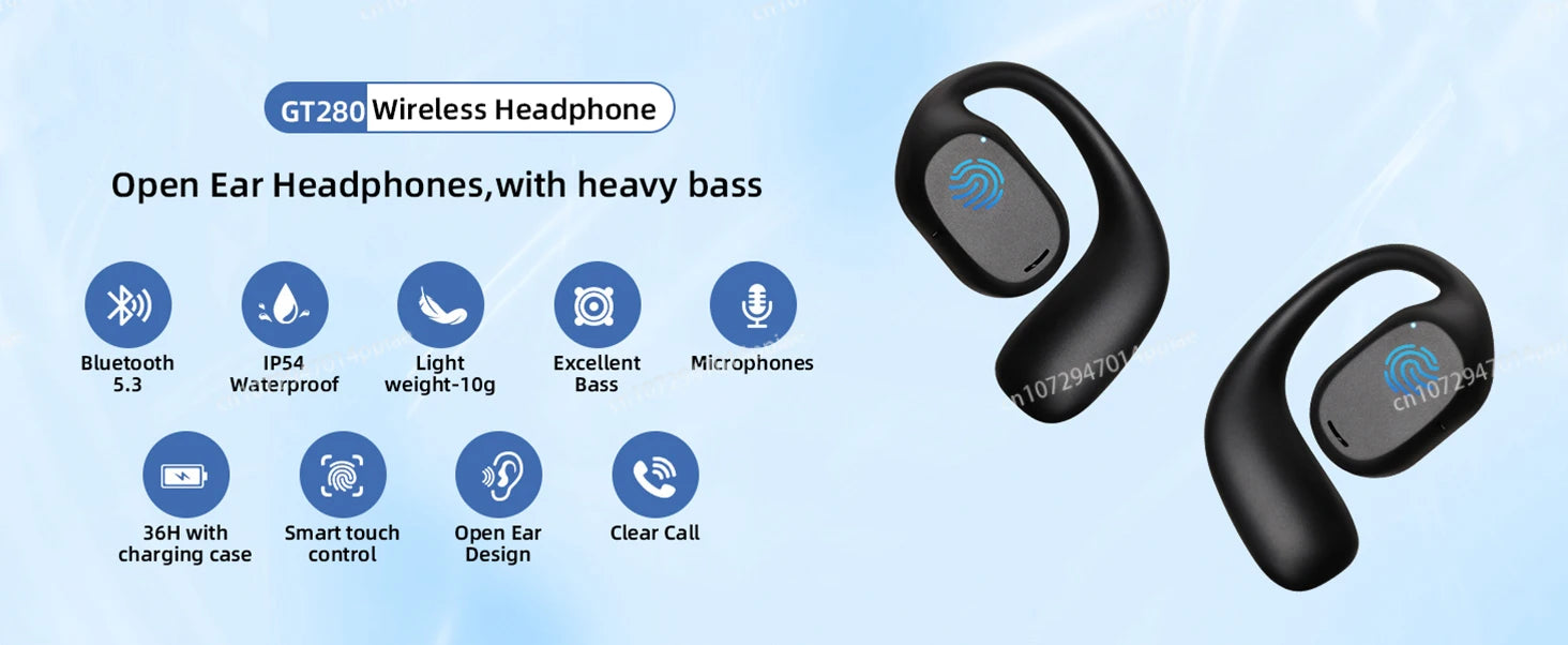 Portable Bone Conduction Earphones Bluetooth Stereo Noise Reduction Headset