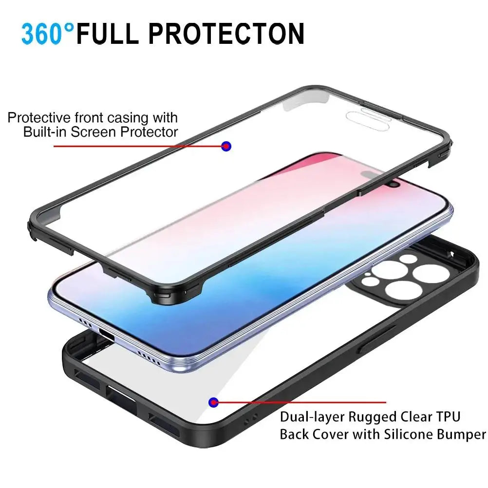 360 Full Body Front Back Clear Case For iPhone 8 Plus SE Silicone Shockproof