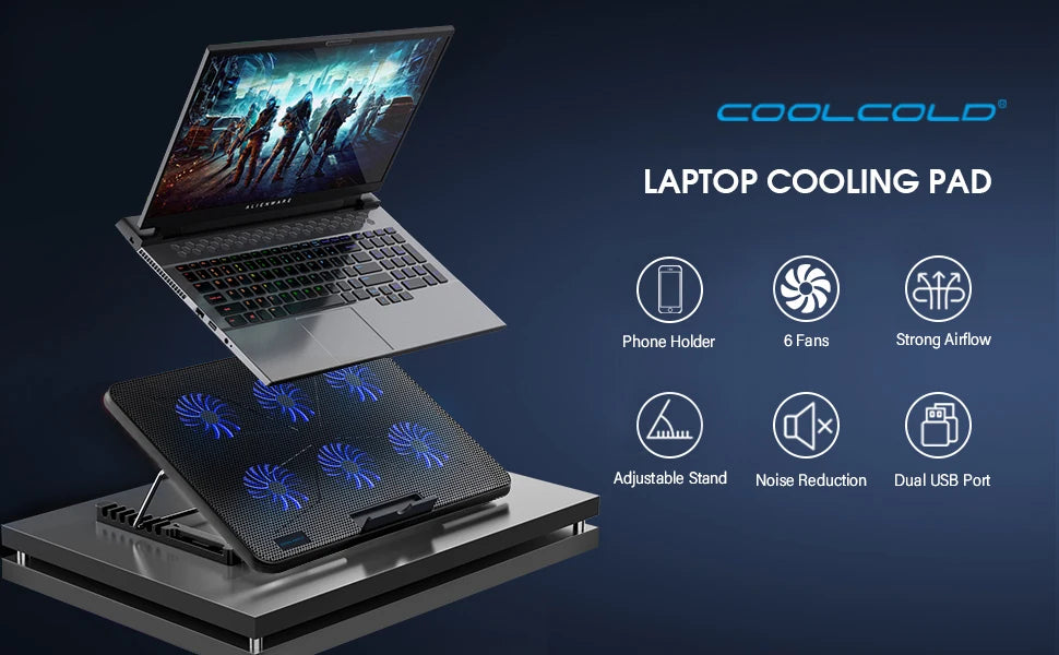 Laptop Cooling Pad Height Wind Speed Adjustable Laptop Cooer With Mobile