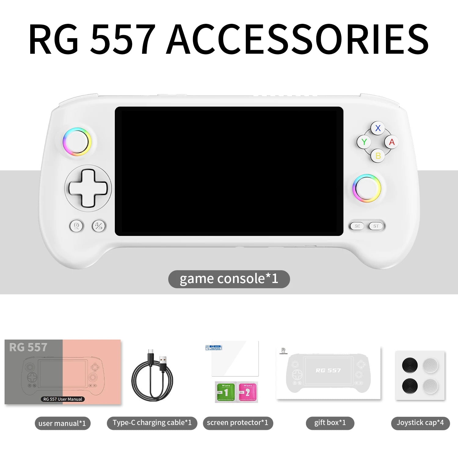 Anbernic RG557 Handheld Video Game Console Android 14 Gaming Console 5.48" AMOLED HD Screen Game Player WiFi 6E Bluetooth 5.3