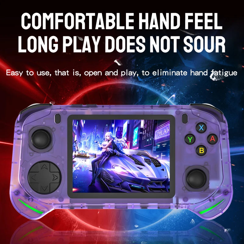RX6H Retro Handheld Video Game Console 3.5-inch IPS Screen Linux System Portable Pocket Video Game Player 64GB Games GBA PS1