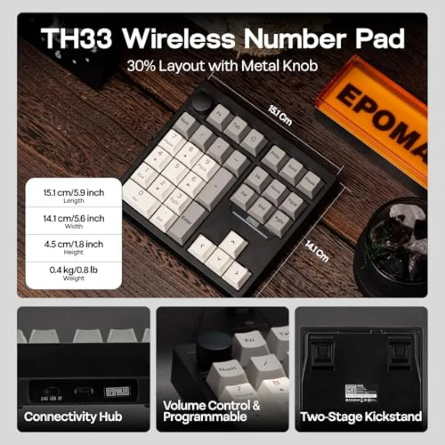 TH33 Wireless Mechanical Numpad VIA BT/2.4G/USB Hot-Swap RGB Backlit