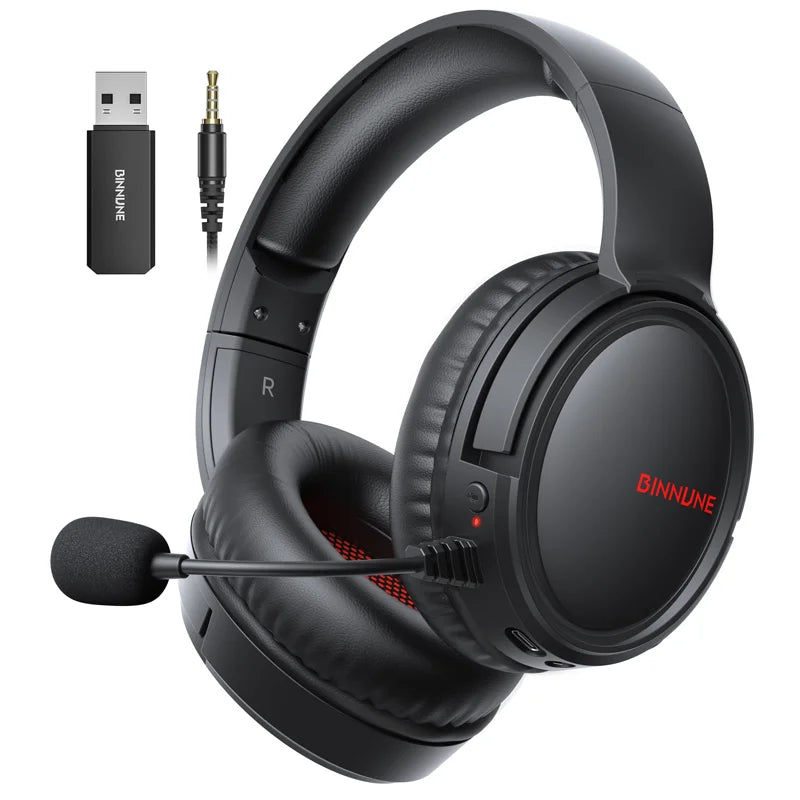 BINNUNE Wireless Gaming Headset with Mic Lightweight Over-Ear Gaming