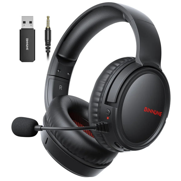BINNUNE Wireless Gaming Headset with Mic Lightweight Over-Ear Gaming