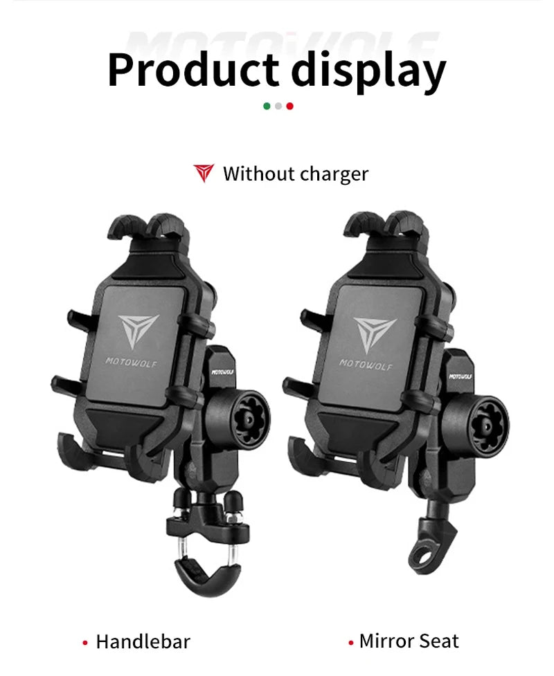 Motorcycle Wireless Charging Phone Holder Cradle 3.0 Quick Charger GPS Moto