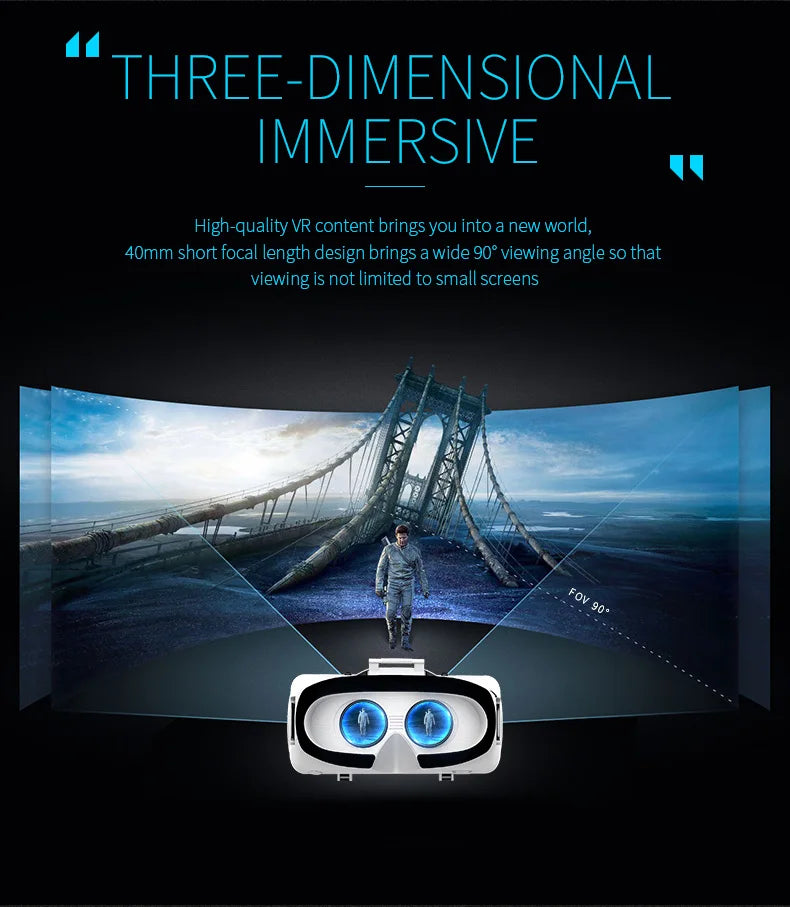 Virtual Reality 3D VR Glasses Shinecon Pro VR Glasses Google Cardboard Headset Virtual Glasses for ios Android Smartphone