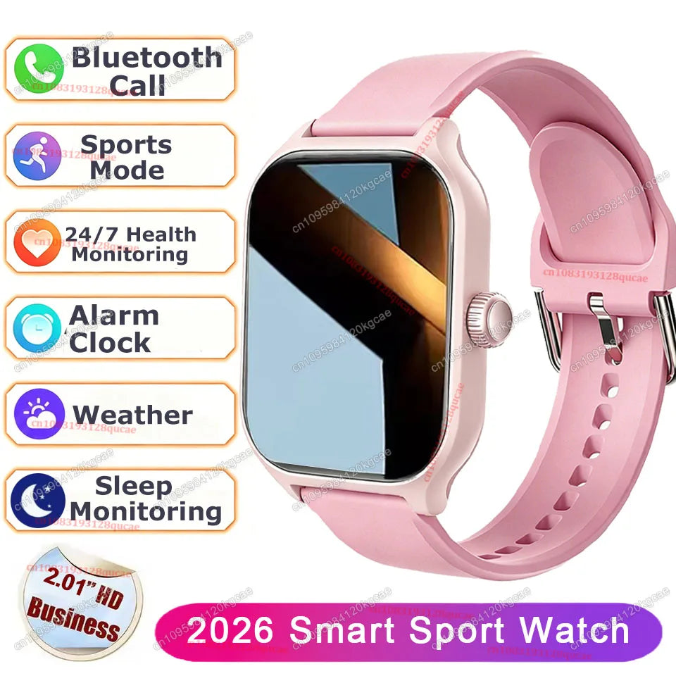 Smart Watch Men 2.01'' AMOLED Screen Waterproof Multiple Sport Mode Fitness HD Bluetooth Call Smartwatch Men Women Bracelet Hw12