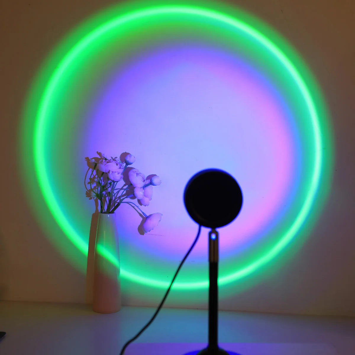 1pc 16 color LED sunset projection light, remote control, USB power supply light
