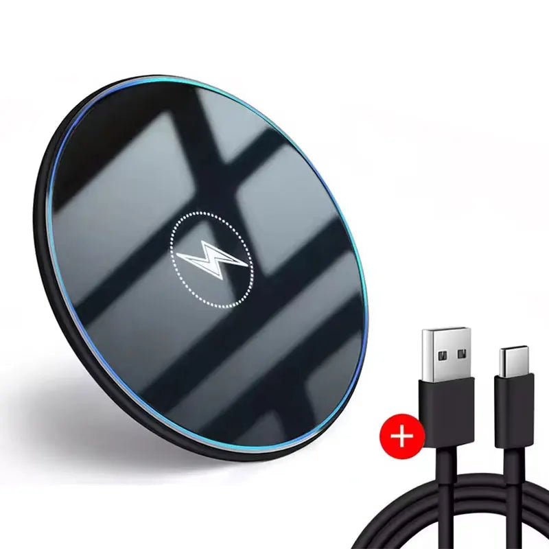 Desktop Wireless Charger LED Light Pad For iPhone 17 16 15 14 13 12 Pro Max Airpods Pro Fast Charging Station For Samsung Xiaomi
