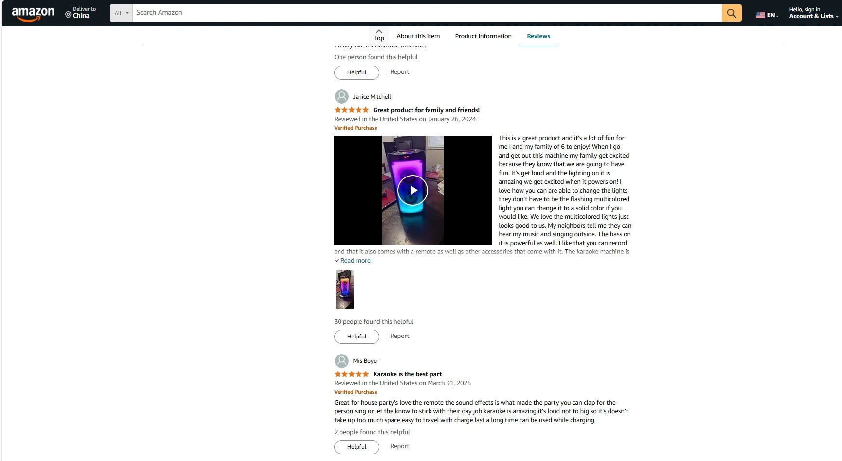Wireless Bluetooth Speaker, Karaoke Machine with 2 Microphone LED Light