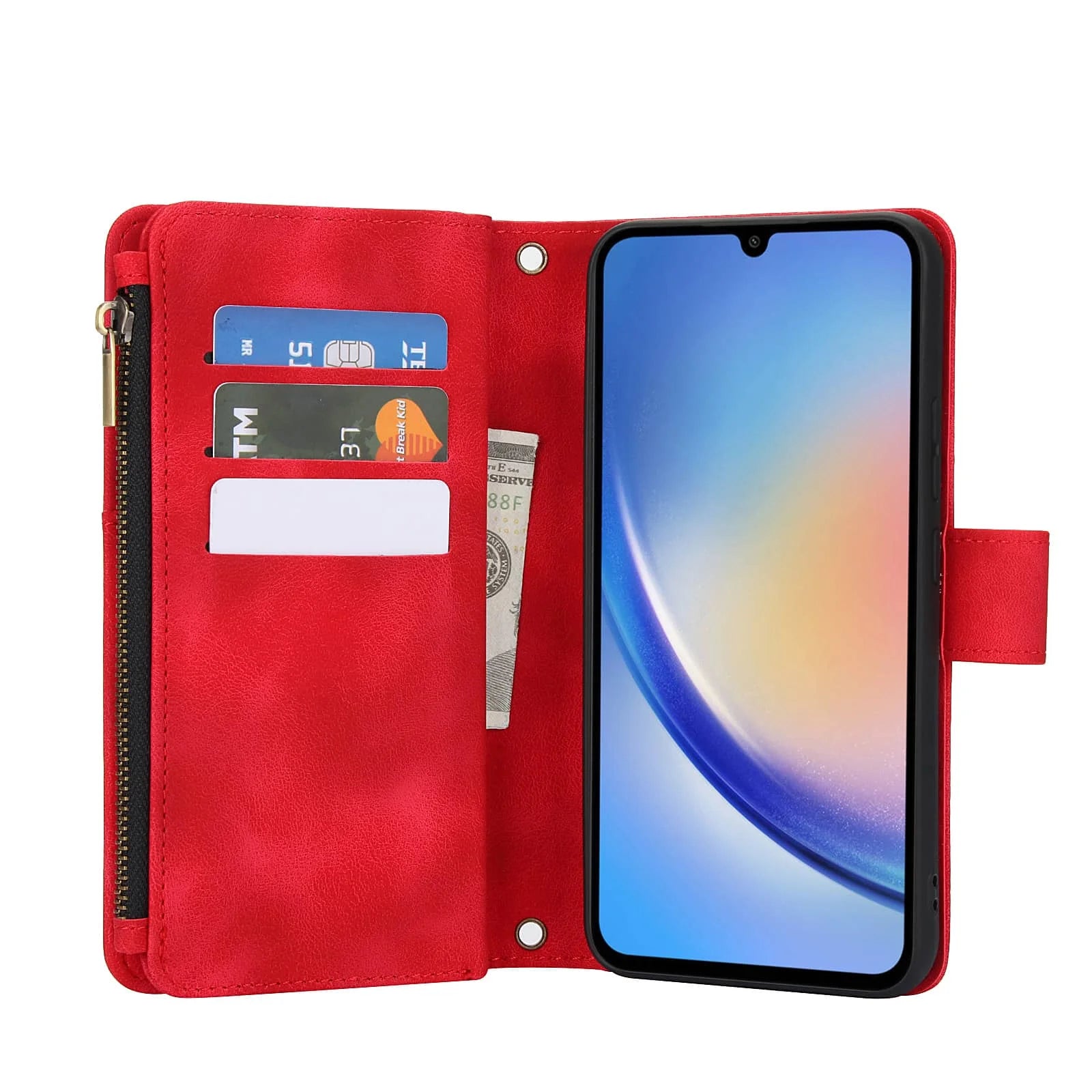 for Samsung Galaxy Case Wallet, Durable Leather Magnetic Buckle Flip Card Holder