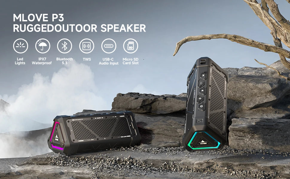 Bluetooth Speaker 40W Output Power Bluetooth 5.3 Speaker Stereo RGB Light
