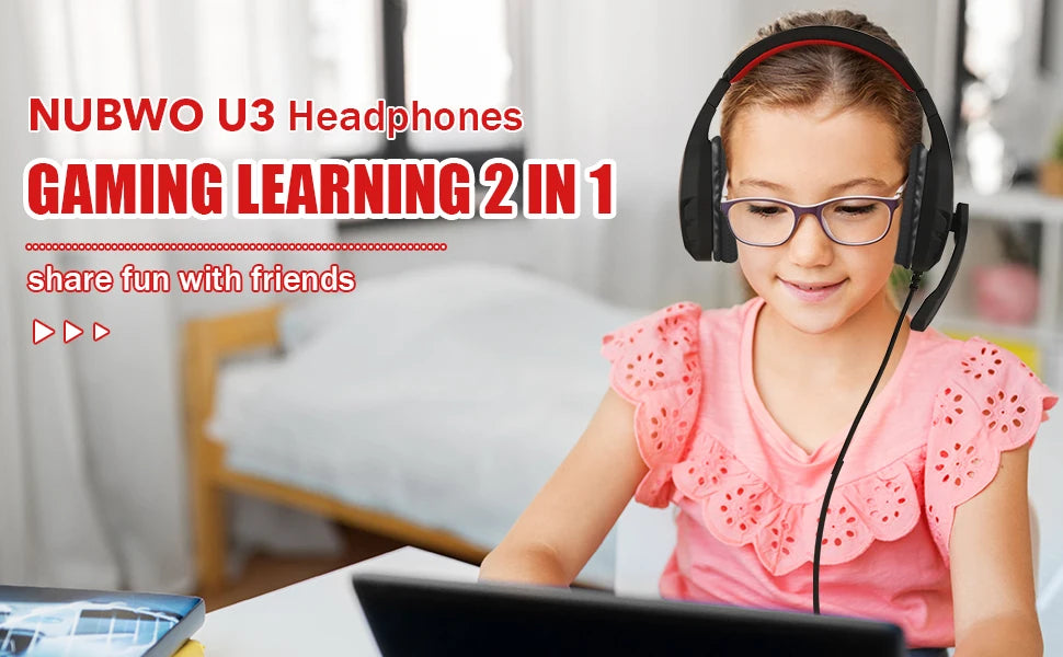 NUBWO U3 Xbox One PS4 Gaming Headset PC Mic Laptop Computer Stereo Headphones with Microphone for Playstation 4Xbox 1 Controller