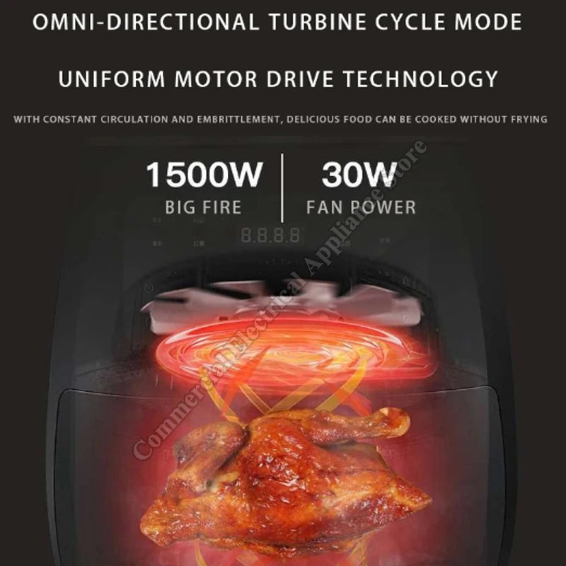 Air Fryer Smart Touchscreen  Multifunctional Oil-Free Smoke Fryer