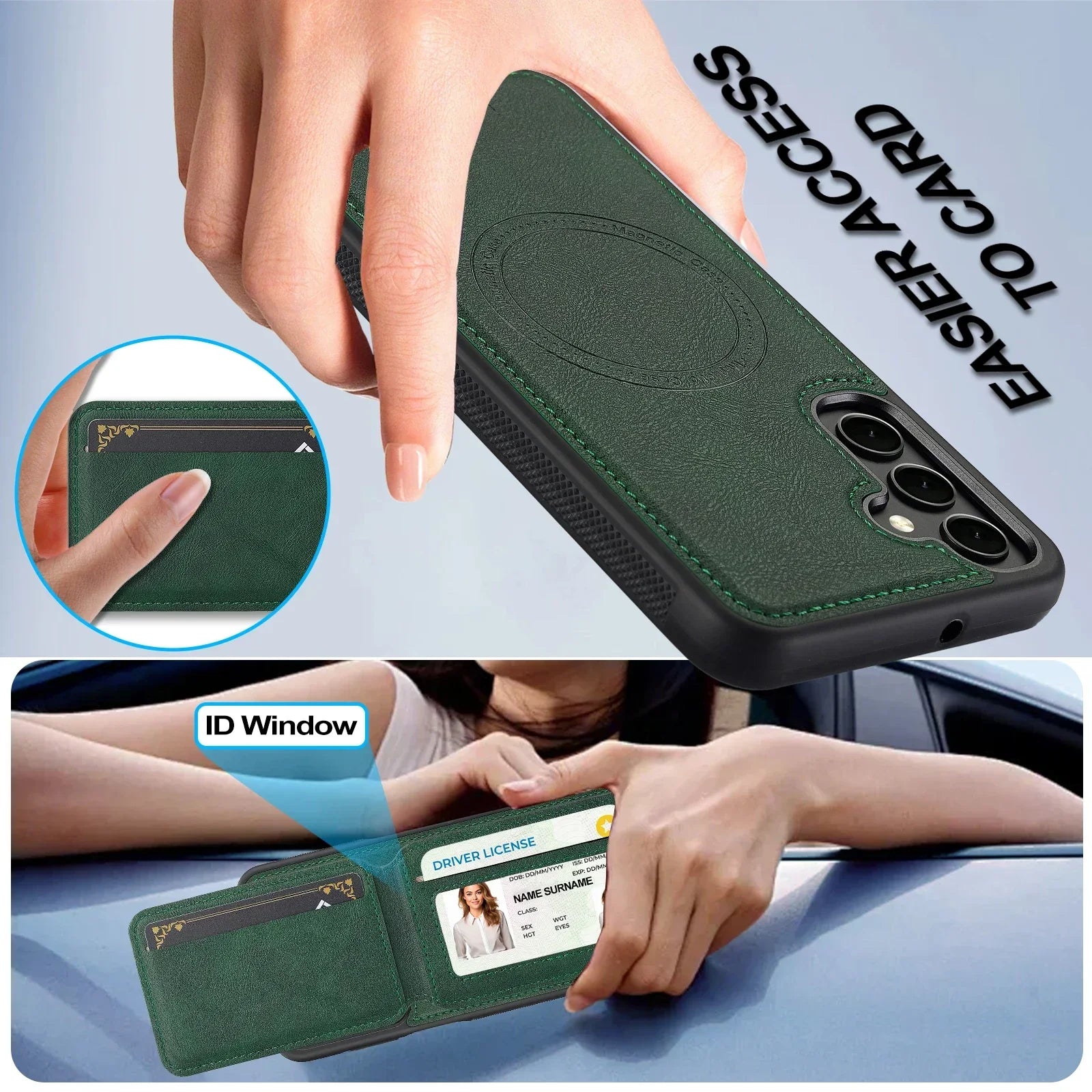 Detachable Leather Case For Samsung Galaxy Card Wallet Phone Bag