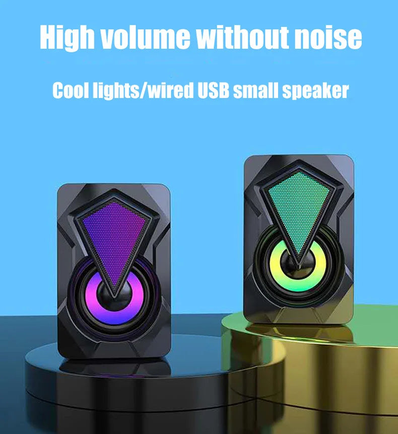 New X2 computer speaker, illuminated desktop laptop, multimedia mini wired