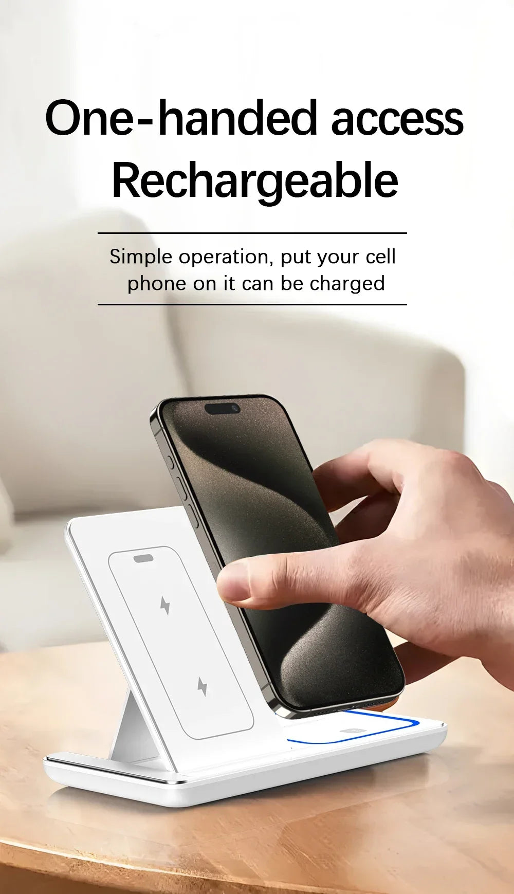 3 in 1 Folding Wireless Charger Stand For iPhone 17 16 15 14 13 12 Pro Max Fast Charging Station For Apple Watch 11-2 SE Airpods
