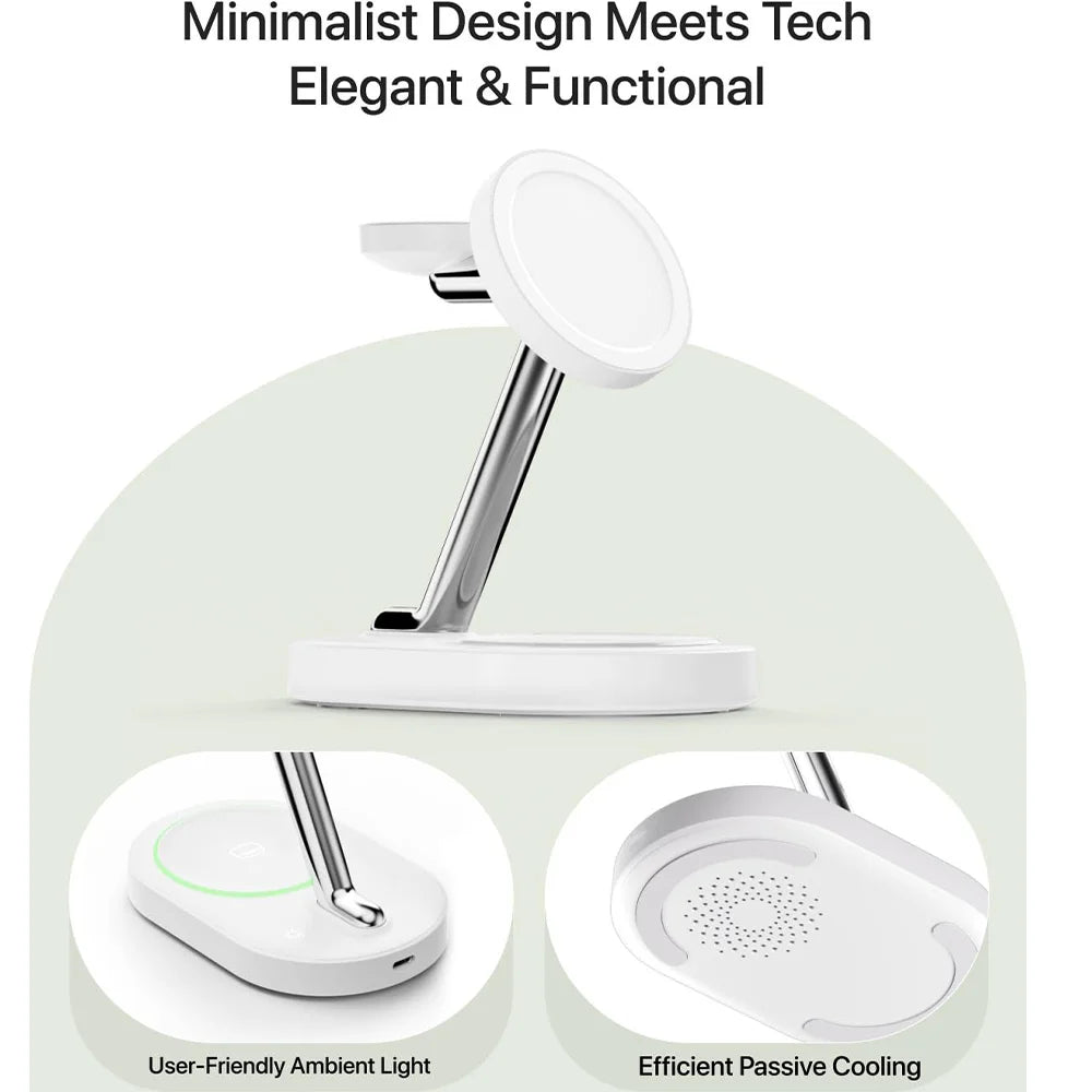 3 In 1 Magnetic Wireless Charger Stand For iPhone 17 16 15 14 13 Pro Max Apple Watch 9 8 7 Airpods Induction USB Fast Charging S