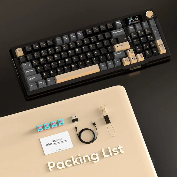 Wireless Mechanical Keyboard Hot Swappable Linear Pink Switches RGB
