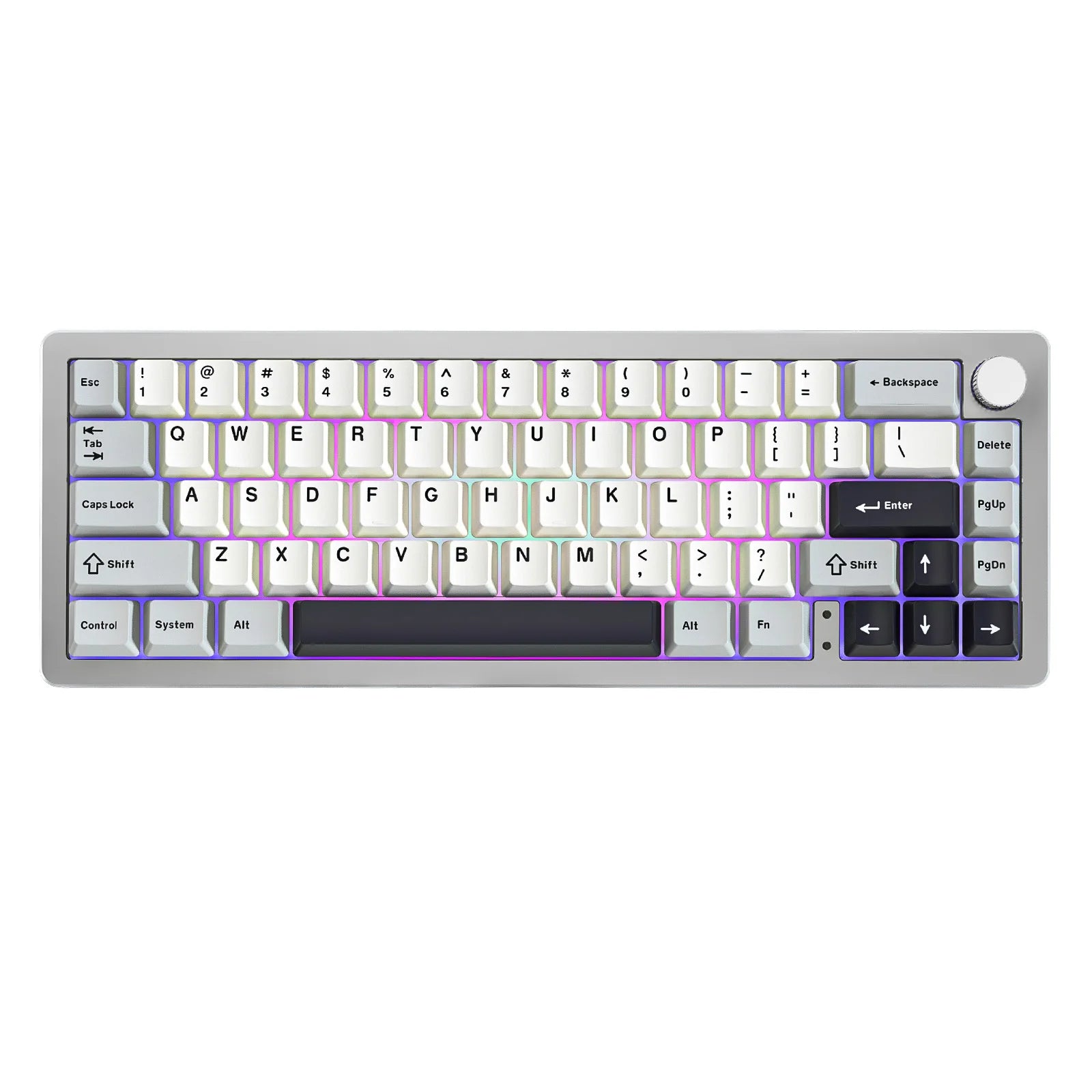 Aluminum Knob Wireless Bluetooth Wired Hot Swap Gasket Mounted RGB Keyboard