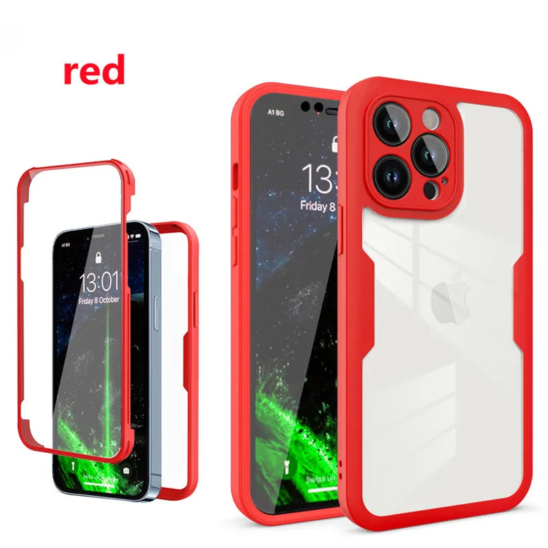 360 Full Body Front Back Clear Case For iPhone 8 Plus SE Silicone Shockproof