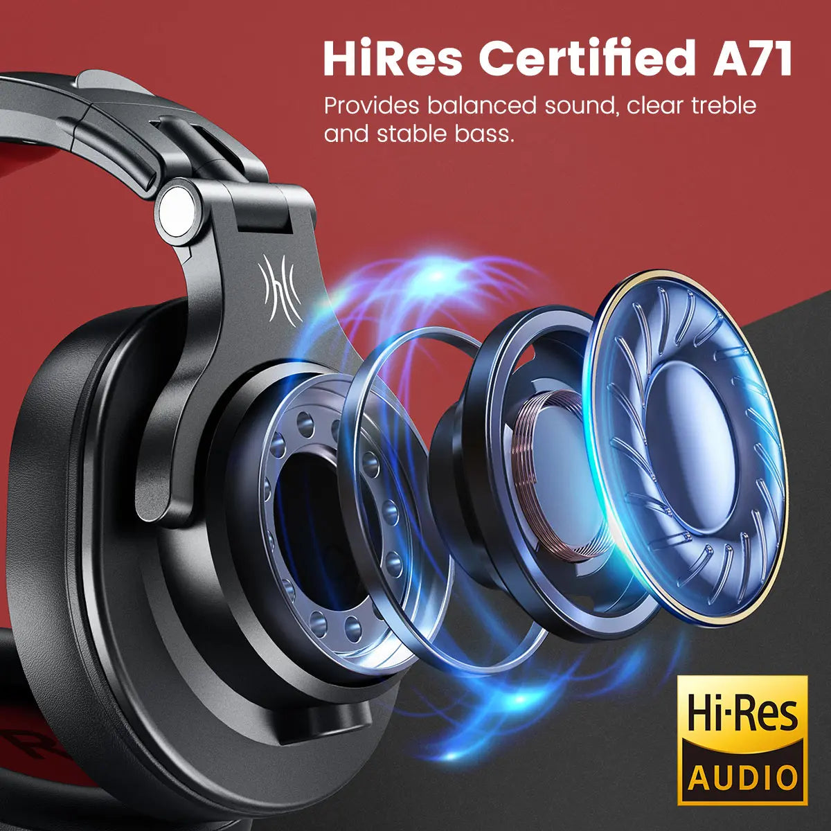 Oneodio A71 Wired Over Ear HiFi Headphones For Gaming