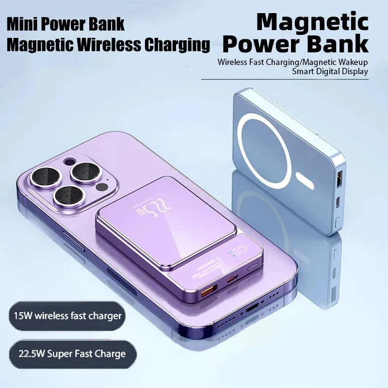 10000mAh Magnetic Power Bank 20W Wireless Power bank Slim Portable Battery